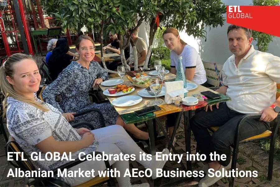 AEcO business solutions team Eriona Dobrovoda, Amena Losha and Ilir Uka with the head of ETL GLOBAL Network Anne-Kathrin Steinröder